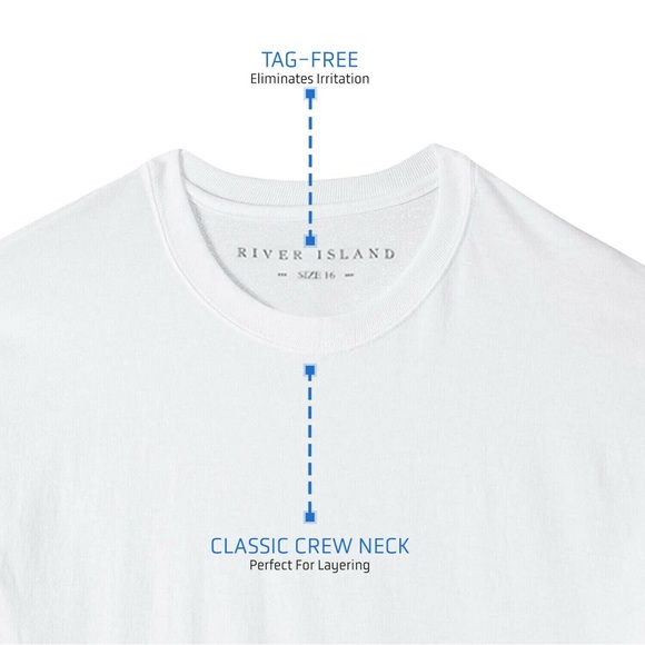 River Island Essential Muscle Fit Crew neck 100% Cotton T-shirt - (2 PK) - Picture 6 of 7